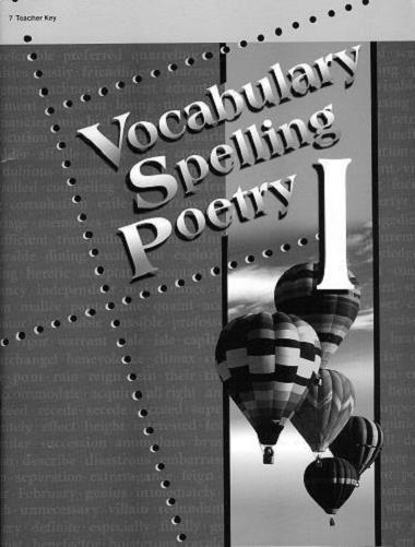 A Beka Homeschool English 7: Vocabulary, Spelling, Poetry I (2 Books plus CD)