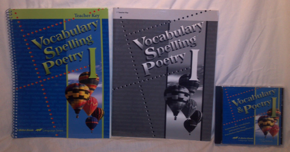 A Beka Homeschool English 7: Vocabulary, Spelling, Poetry I (2 Books plus CD)
