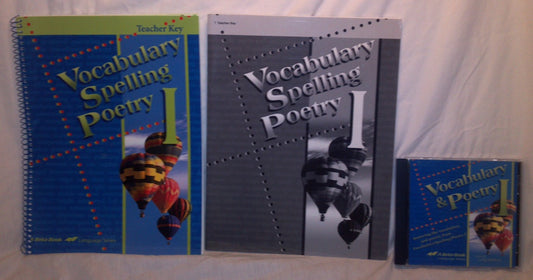 A Beka Homeschool English 7: Vocabulary, Spelling, Poetry I (2 Books plus CD)