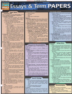 Quick Study Academic Outline: Essays & Term Papers (4-Page Laminated Study Chart)